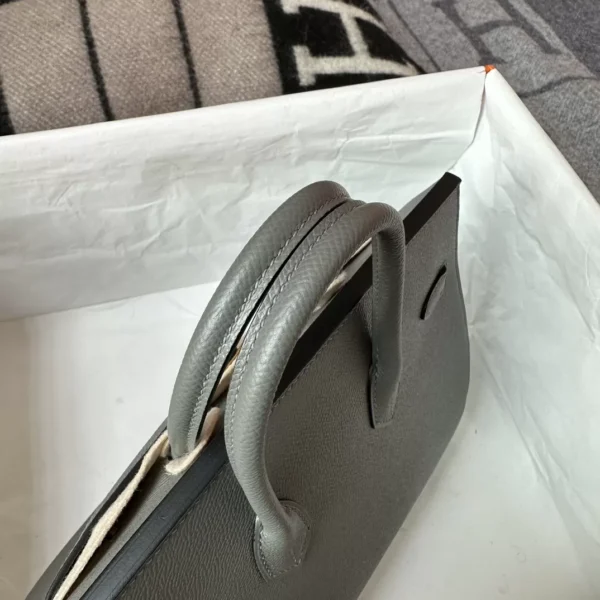 0cda819ec7f546d-jpg Handmade Hermes 0L Gris Meyer Birkin Sellier 25CM Epsom Leather Gold Hardware