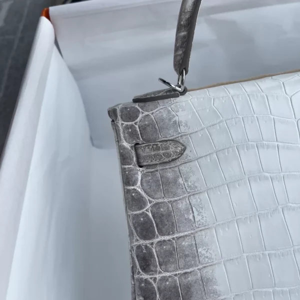 Handmade Hermes Himalaya Crocodile Leather Kelly 25CM Silver Hardware