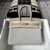 Taiwan Hermes Birkin Touch 30CM 80 Gris Pearl Togo Leather / Matte Alligator Gold Hardware
