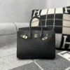 Hermes Epsom Leather Birkin 25CM Sellier 89 Noir Rose Gold Hardware