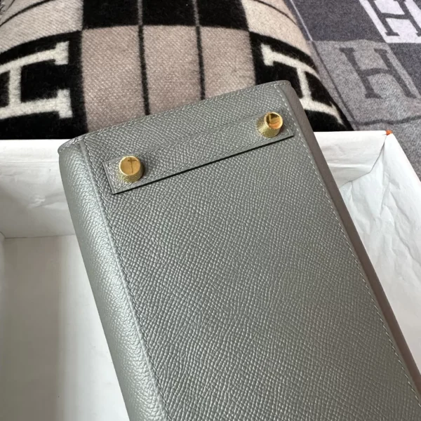 34d183cff6075de-jpg Handmade Hermes 0L Gris Meyer Birkin Sellier 25CM Epsom Leather Gold Hardware
