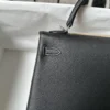 Hermes Shop Togo Leather Kelly 25CM 89 Noir Silver Hardware