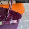 Canada Ottawa Hermes Birkin 30CM P9 Anemone Ostrich / Shiny Crocodile Silver Hardware