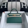 Hermes Epsom Leather Z6 Malachite Mini Kelly 19CM Gold Hardware