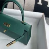Hermes Epsom Leather Z6 Malachite Mini Kelly 19CM Gold Hardware