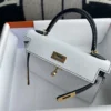 6676ab67cb43a6d-jpg Hermes White & Black Epsom Mini Kelly 19CM Brush Gold Hardware