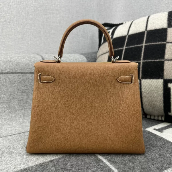 Taiwan Hermes 37 Gold Togo Leather Kelly 28CM Silver Hardware