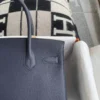 Hermes 2Z Blue Nuit Togo Leather Birkin 30CM Silver Hardware