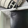 Hermes Box Leather Kelly 28CM Sellier 89 Noir Silver Hardware