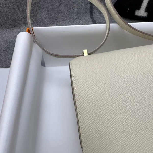 93a1b3fe5d66825-jpg USA New York 10 Craie Epsom Leather Constance 18CM Gold Hardware