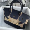 Hermes 2Z Blue Nuit Togo Leather Birkin 30CM Silver Hardware