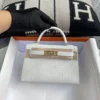 Singapore Kuala Lumpur Hermes Matte Alligator Mini Kelly 19CM 01 Blanc Gold Hardware
