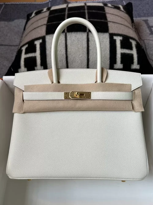 Hermes Shop 0T Mushroom Togo Leather Birkin 30CM Gold Hardware