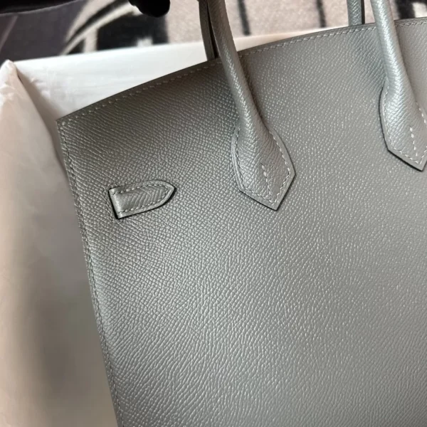 caafdb7736d22f3-jpg Handmade Hermes 0L Gris Meyer Birkin Sellier 25CM Epsom Leather Gold Hardware