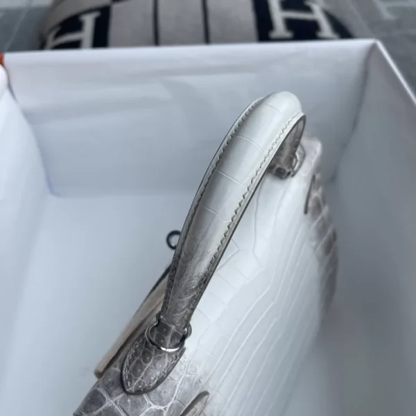 Handmade Hermes Himalaya Crocodile Leather Kelly 25CM Silver Hardware
