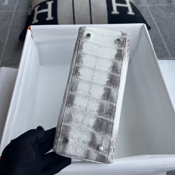 Handmade Hermes Himalaya Crocodile Leather Kelly 25CM Silver Hardware