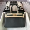 Hermes 6O Vert Cypres Birkin Touch 30CM Togo Leather / Matte Alligator Gold Hardware