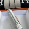 Singapore Kuala Lumpur Hermes Matte Alligator Mini Kelly 19CM 01 Blanc Gold Hardware