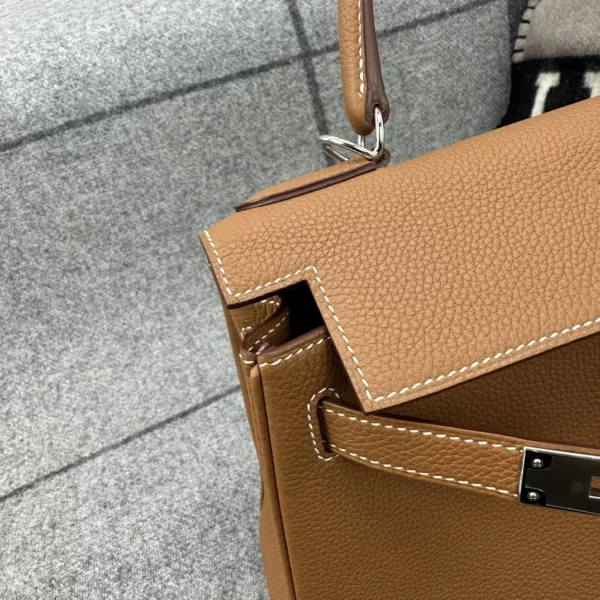 Taiwan Hermes 37 Gold Togo Leather Kelly 28CM Silver Hardware