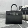 Taiwan Hermes 89 Noir Birkin 30CM Sellier Epsom Leather Silver Hardware