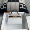 fb131e9b5d5c113-jpg-1 Hermes White & Black Epsom Mini Kelly 19CM Brush Gold Hardware