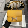 Handmade Hermes Epsom Leather Constance 18CM 9D Amber Silver Hardware
