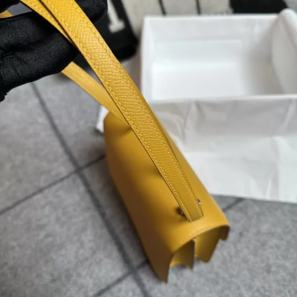 Handmade Hermes Epsom Leather Constance 18CM 9D Amber Silver Hardware