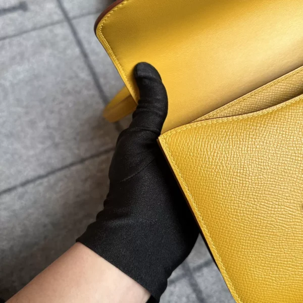 Handmade Hermes Epsom Leather Constance 18CM 9D Amber Silver Hardware