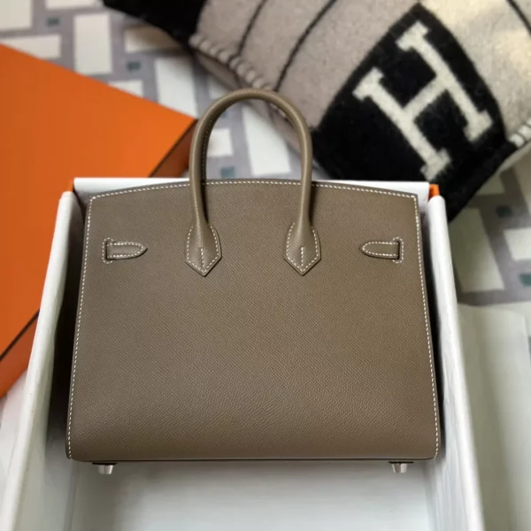 USA New York Hermes 18 Etoupe Epsom Birkin Sellier 25CM Silver Hardware