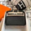 Kuwait Hermes Togo Leather 89 Noir Birkin 25CM Silver Hardware