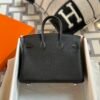 Kuwait Hermes Togo Leather 89 Noir Birkin 25CM Silver Hardware