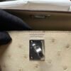 UAE Dubai Hermes Ostrich Leather Mini Kelly 19CM 3C Parchemin Silver Hardware