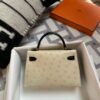 Britain Hermes Ostrich Mini Kelly 19CM Parchemin / Black Gold Hardware