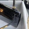 Hermes Bag Price Shiny Niloticus Crocodile Kelly Sellier 28CM 89 Noir Gold Hardware