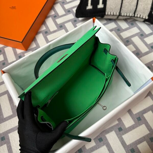 wsxc1715179702449_5 Special Order Hermes Togo Kelly 32CM Retourne Vert Comics / Malachite Silver Hardware