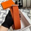 Indonesia Jakarta Hermes Chevre Leather 93 Orange Geta 20CM Silver Hardware