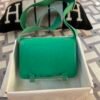 Russia Moscow Hermes Geta 20CM 6W Menthe Chevre Leather Silver Hardware