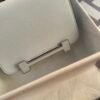 Taiwan Hermes 0T Blue Brume Chevre Leather Geta 20CM Silver Hardware
