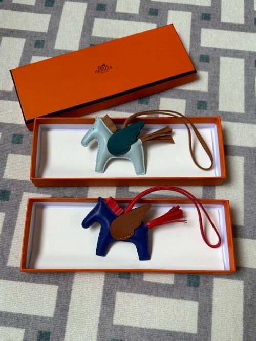 Hermes Rodeo Pegase PM Bag Charms Agneau Leather Zephyr Blue & Deep Blue