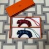 Hermes Tiger Bag Charm Lambskin Rouge H/Rouge Casaque & Deep Blue/Blue De Nord