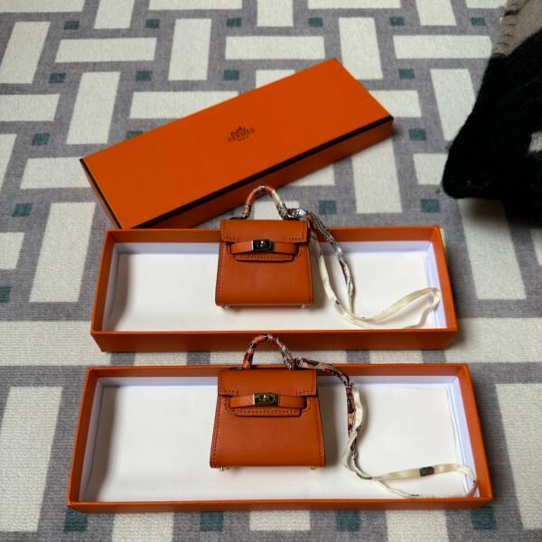 Hermes Kelly Twilly Bag Charms S5 Rouge Tomato Tadelakt Leather Silver/Gold Hardware