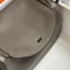 Hermes 8F Etain Clemence Leather Lindy 26CM Silver Hardware