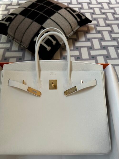 Hermes Bag Images 01 Blanc Togo Leather Birkin 35CM Gold Hardware