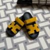 Hermes Shoes Images Chypre Sandals Sippers Jaune Amber & Noir