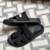 Vietnam Hermes Shoes Chypre Sandals Sippers 89 Noir Epsom Leather 34-41