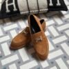 wsxc1716314755886_0-1 Thailand Hermes Faubourg Loafer Shoes 37 Gold Suede Leather Size34-41