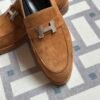 wsxc1716314755886_2 Thailand Hermes Faubourg Loafer Shoes 37 Gold Suede Leather Size34-41