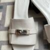 Hermes Shoes Price GiGi Sandals Slippers in White Size34-41 Middle-Heel