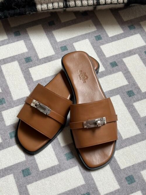 Vietnam Hermes GiGi Sandals Slippers Flat-Heel 37 Gold Size34-41