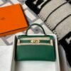 Hermes Bag Images Mini Kelly 19CM Epsom Leather 1L Cactus Gold Hardware